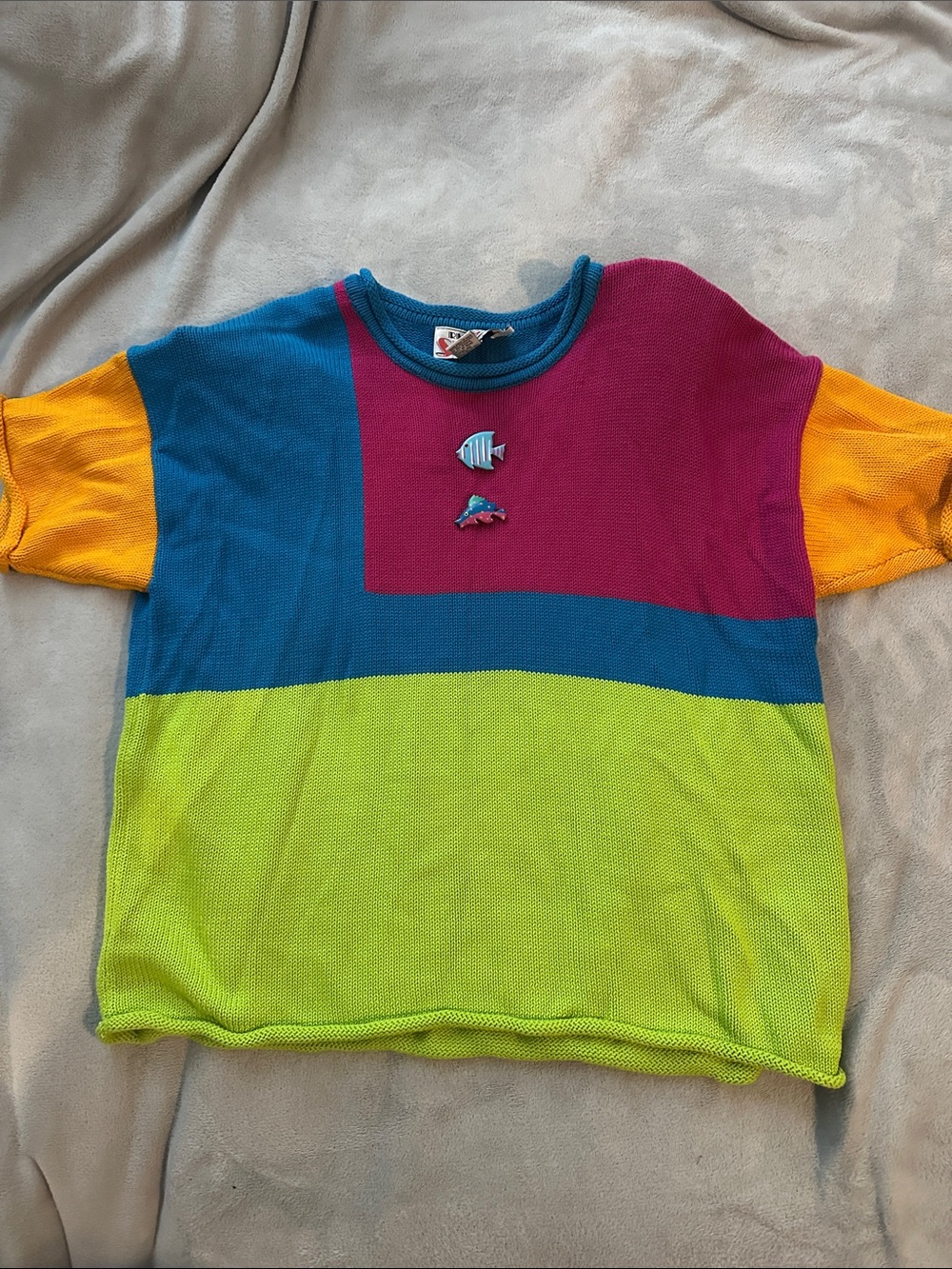 Vintage color block sweater shirt